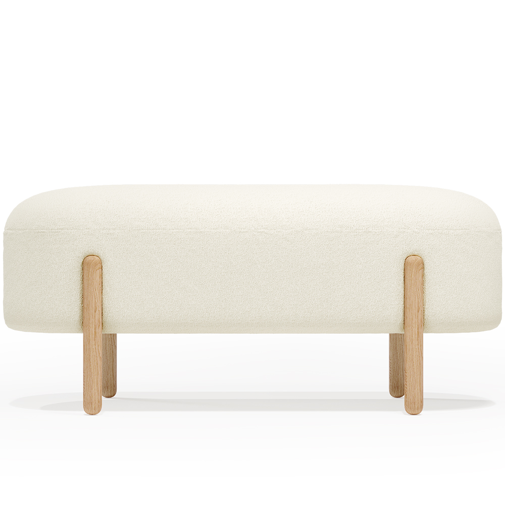  Buy Upholstered Bouclé Bench - Curve White 61250 - in the UK