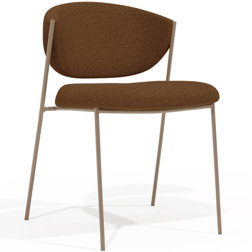  Buy Dining chair - Upholstered in Bouclé Fabric - Seda Chocolate 61150 - in the UK