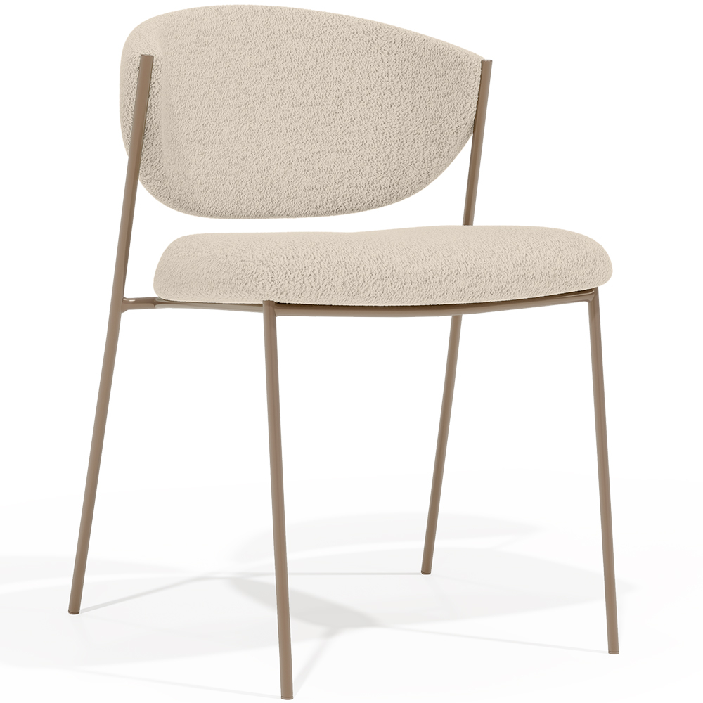  Buy Dining chair - Upholstered in Bouclé Fabric - Seda Ivory 61150 - in the UK