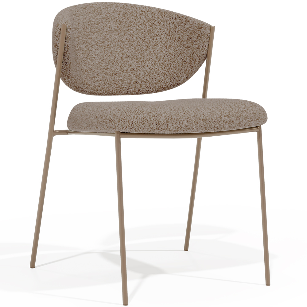  Buy Dining chair - Upholstered in Bouclé Fabric - Seda Taupe 61150 - in the UK