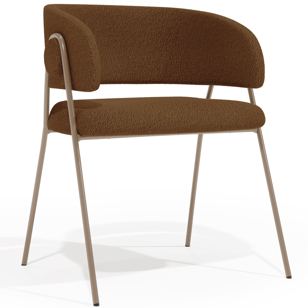  Buy Dining chair - Upholstered in Bouclé Fabric - Charke Chocolate 61152 - in the UK