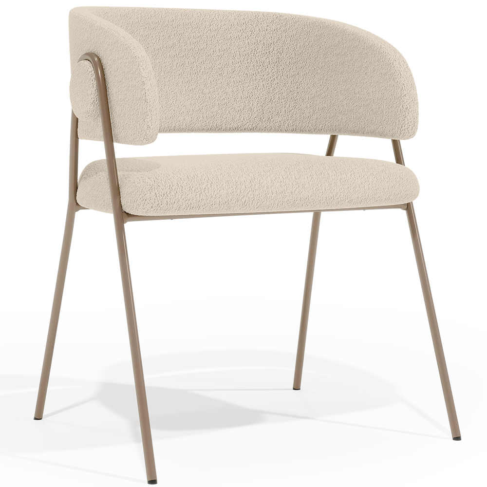  Buy Dining chair - Upholstered in Bouclé Fabric - Charke Ivory 61152 - in the UK