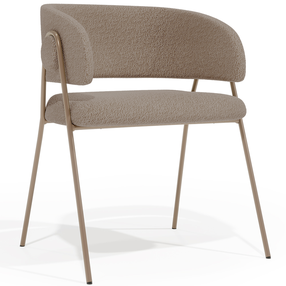 Buy Dining chair - Upholstered in Bouclé Fabric - Charke Taupe 61152 - in the UK