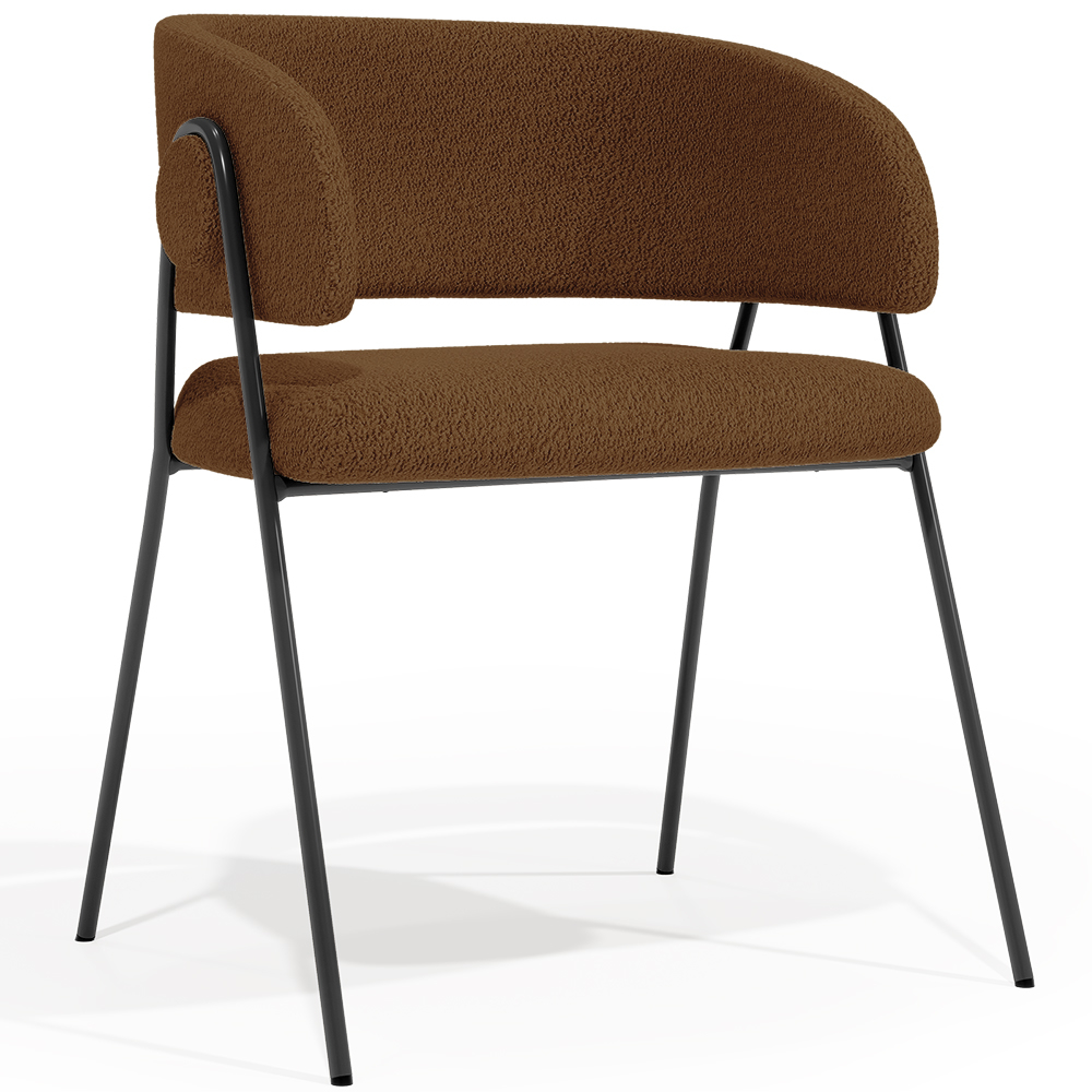  Buy Dining chair - Upholstered in Bouclé Fabric - Charke Chocolate 61153 - in the UK