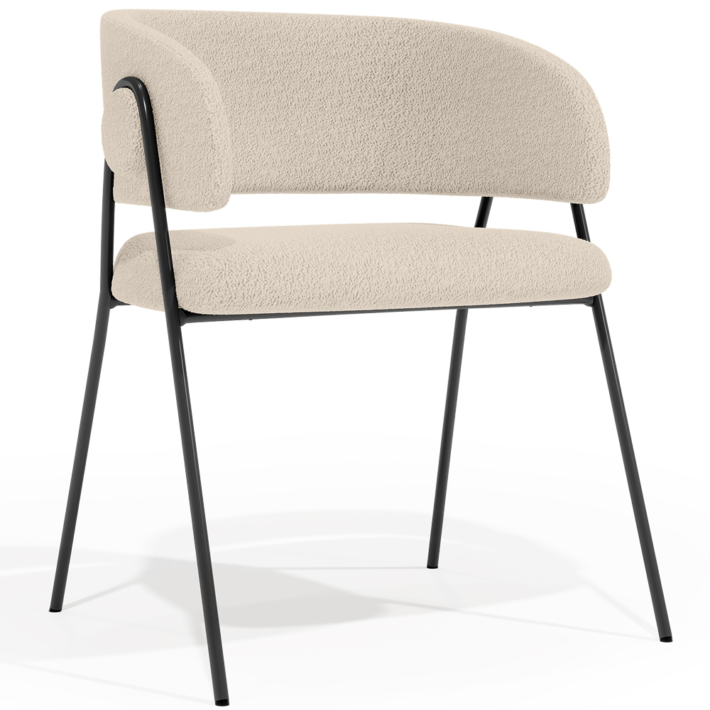  Buy Dining chair - Upholstered in Bouclé Fabric - Charke Ivory 61153 - in the UK