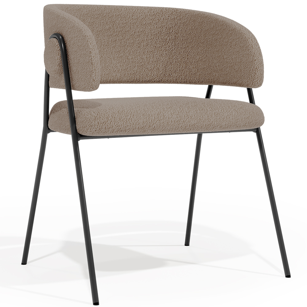  Buy Dining chair - Upholstered in Bouclé Fabric - Charke Taupe 61153 - in the UK