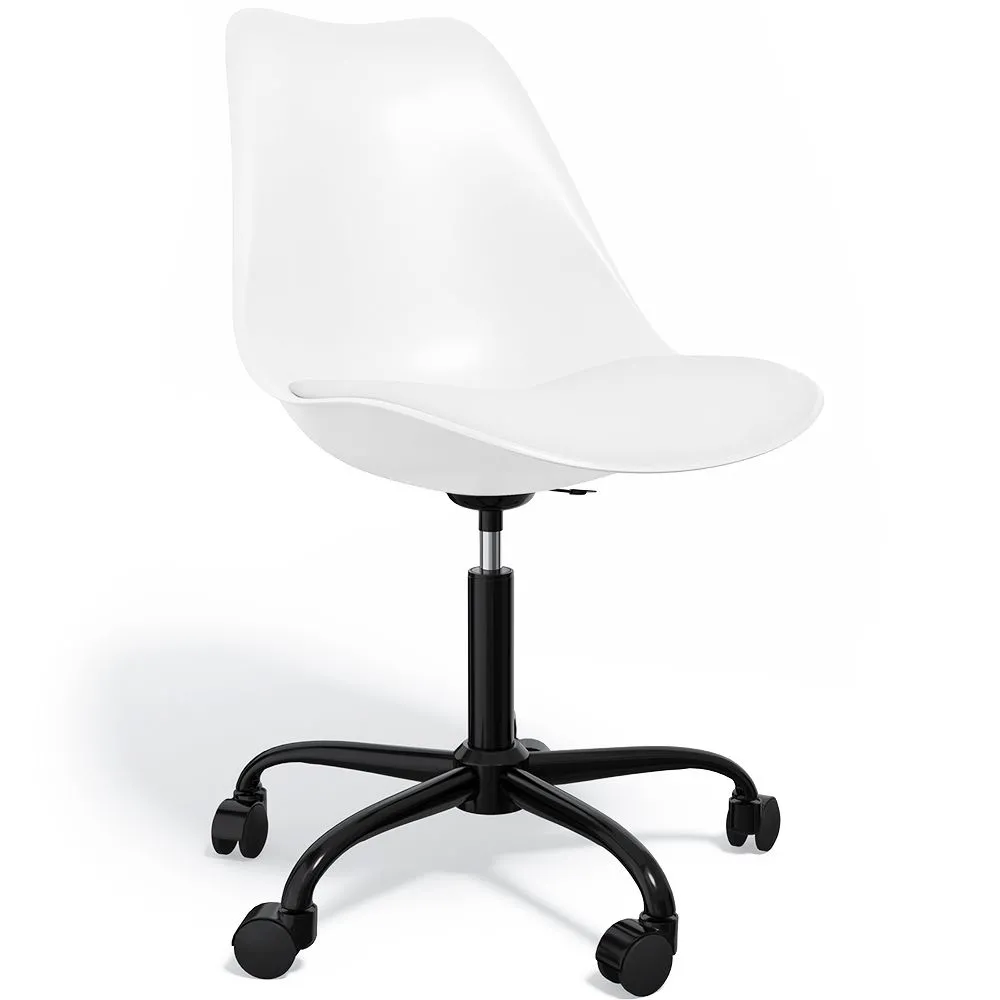 Office Chair with Wheels - Swivel Desk Chair - Tulip Black Frame image 8
