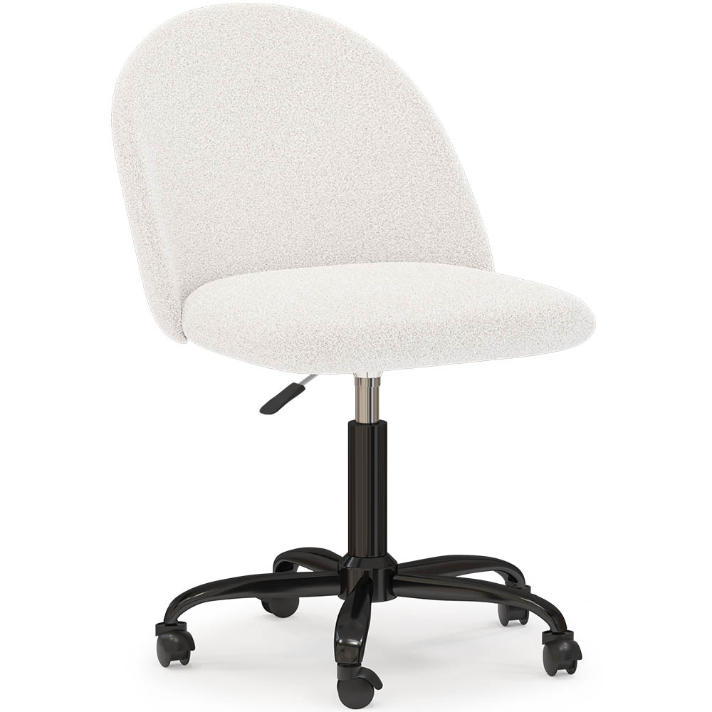  Buy Upholstered Office Chair - Bouclé - Evelyne White 61271 - in the UK