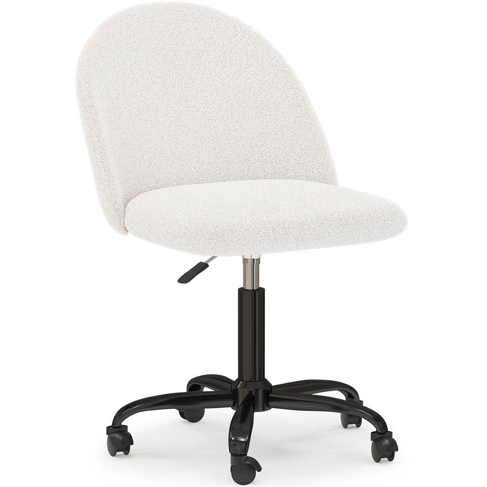  Buy Upholstered Office Chair - Bouclé - Evelyne White 61271 - in the UK