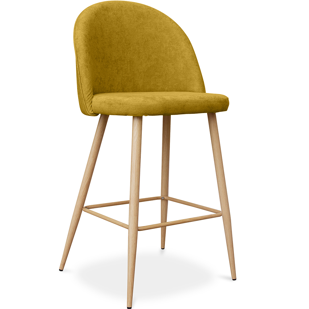 Buy Fabric Upholstered Stool - Scandinavian Design - 63cm - Evelyne Yellow 61276 - in the UK