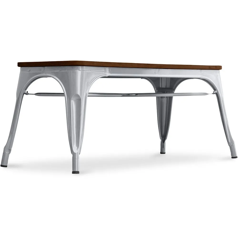  Industrial Design Bench - Wood and Metal - Stylix image 8