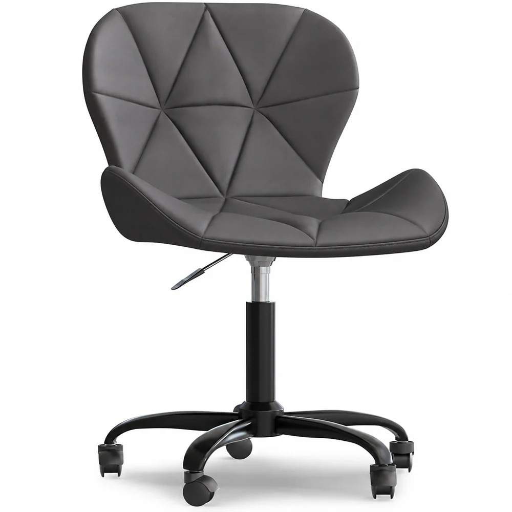 Office Chair with Wheels - Swivel Desk Chair - Upholstered in Faux Leather - Black Wito Frame image 8