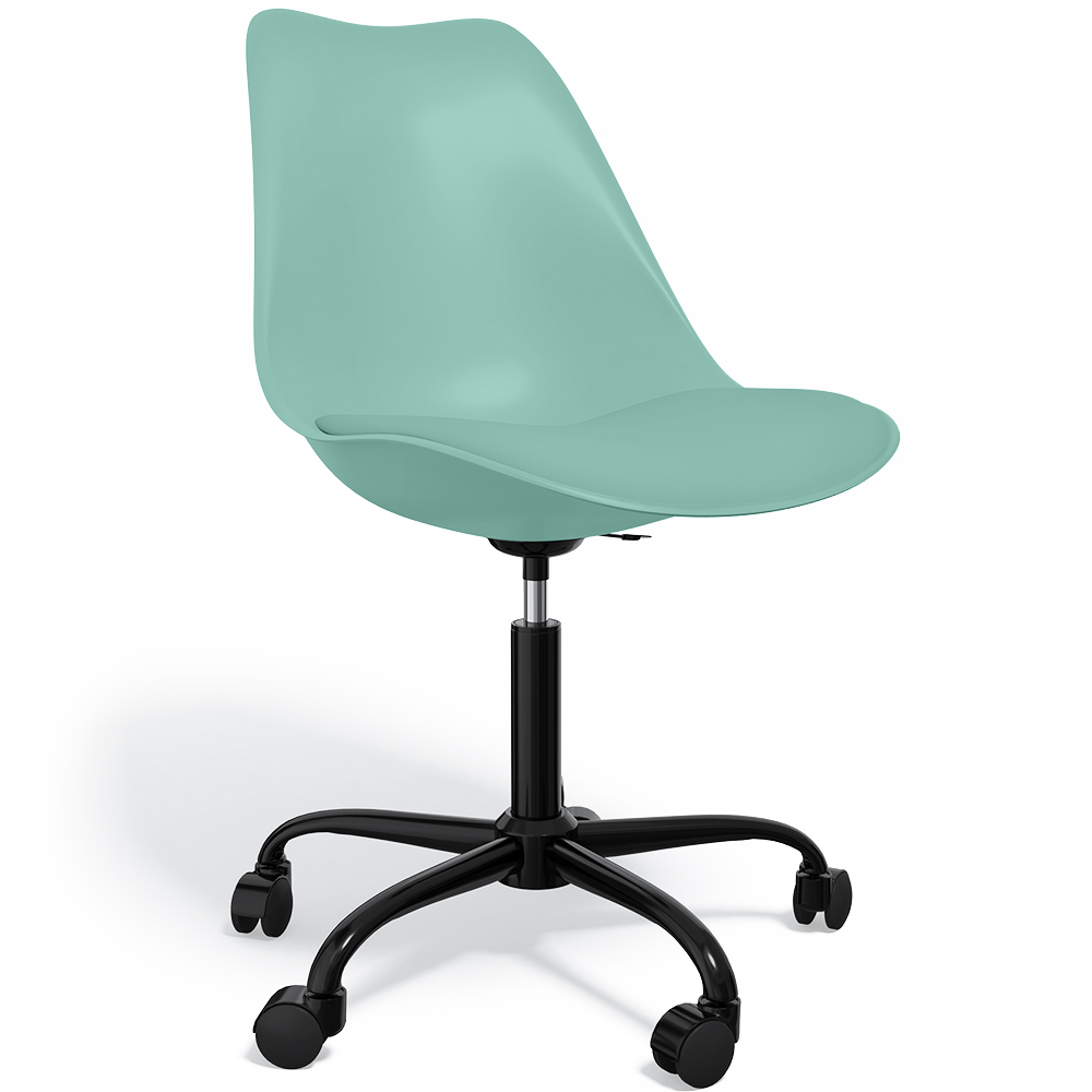  Buy Office Chair with Wheels - Swivel Desk Chair - Tulip Black Frame Pastel green 61270 - in the UK