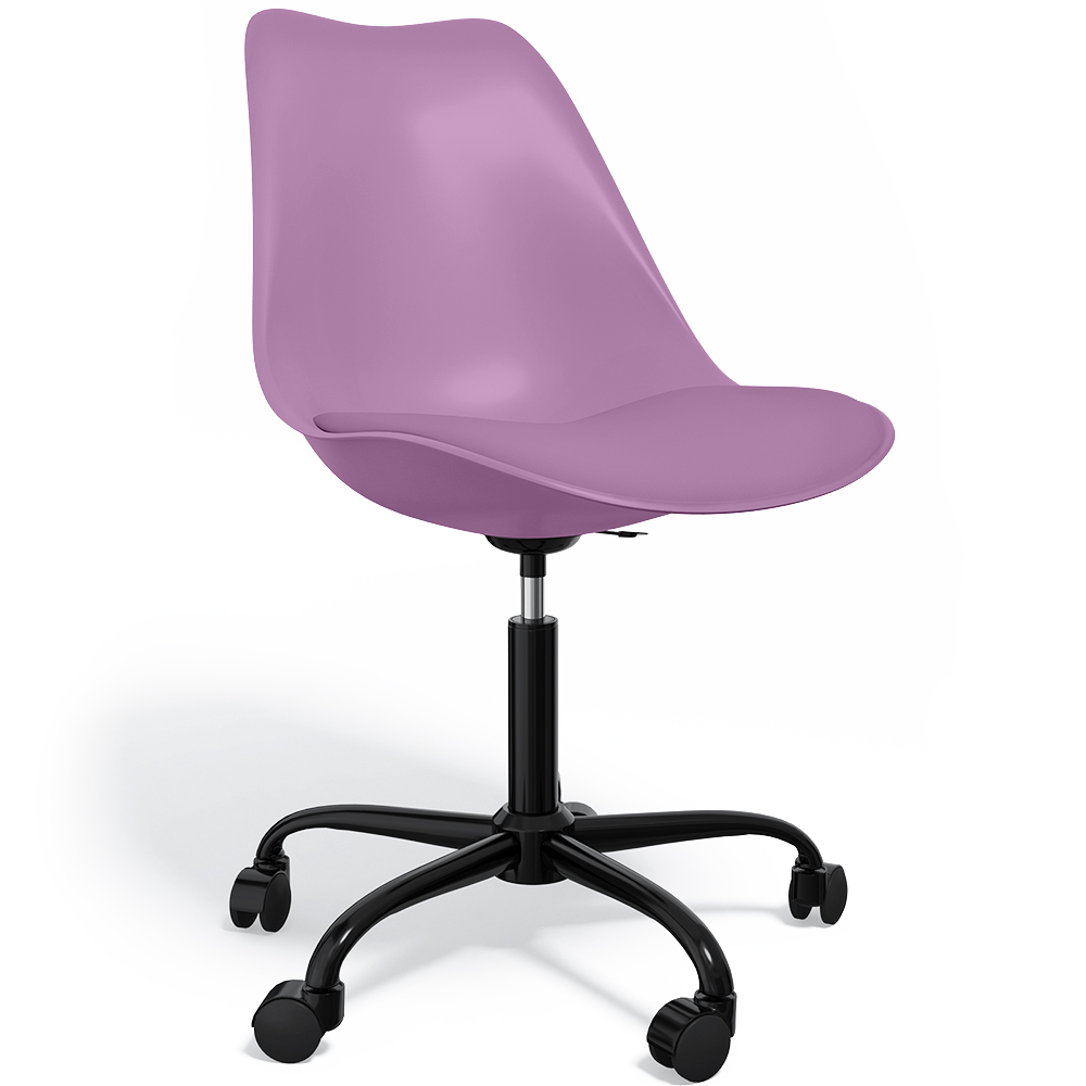  Buy Office Chair with Wheels - Swivel Desk Chair - Tulip Black Frame Pastel purple 61270 - in the UK