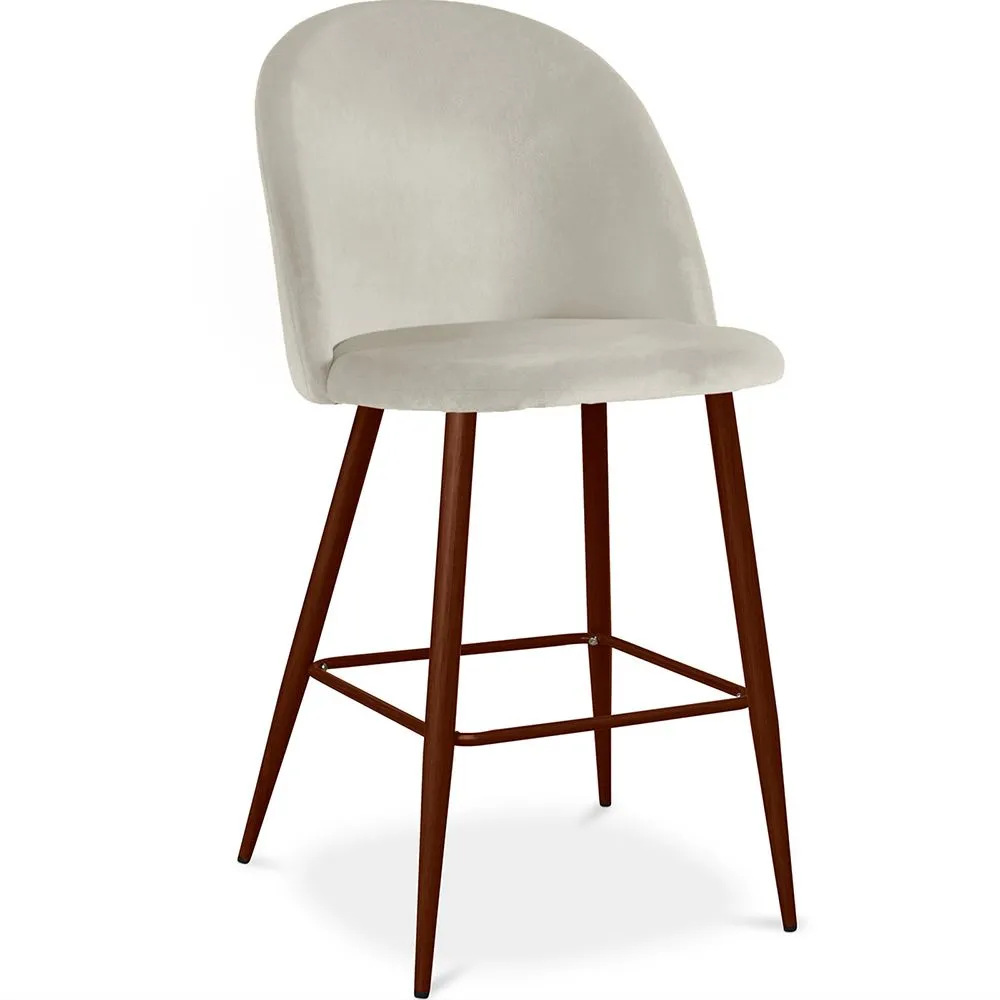 Velvet Upholstered Stool - Scandinavian Design - 66cm - Evelyne image 8