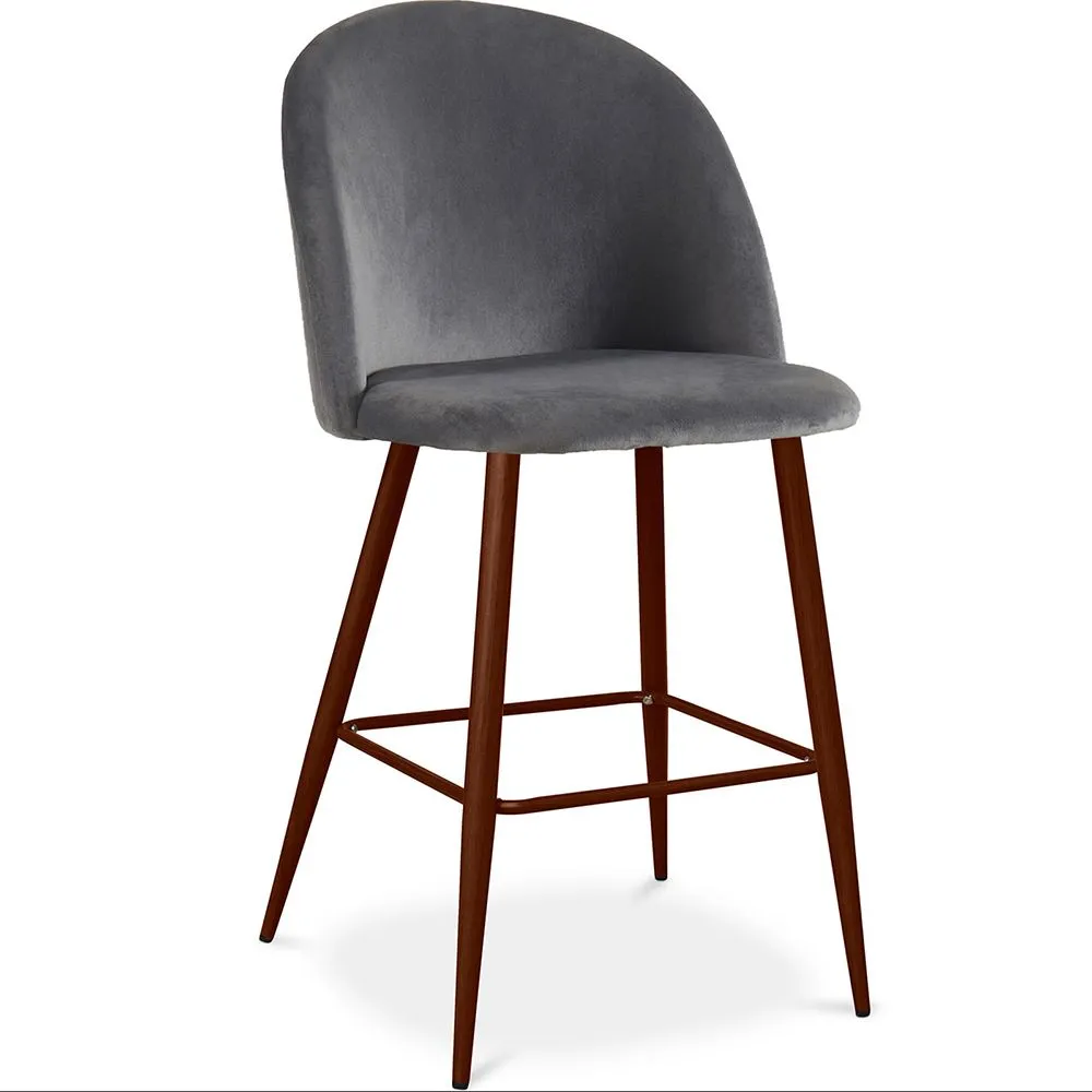 Velvet Upholstered Stool - Scandinavian Design - 66cm - Evelyne image 8
