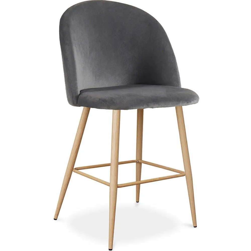 Velvet Upholstered Stool - Scandinavian Design - 66cm - Evelyne image 8