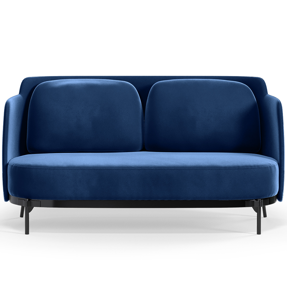  Buy Two-Seater Sofa - Upholstered in Velvet - Terrec Dark blue 61002 - in the UK