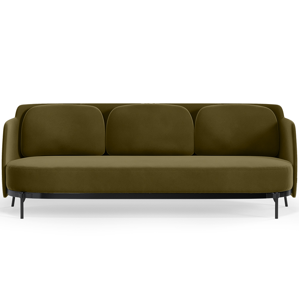  Buy Three-seat Sofa - Velvet Upholstery - Terron Olive 61026 - in the UK