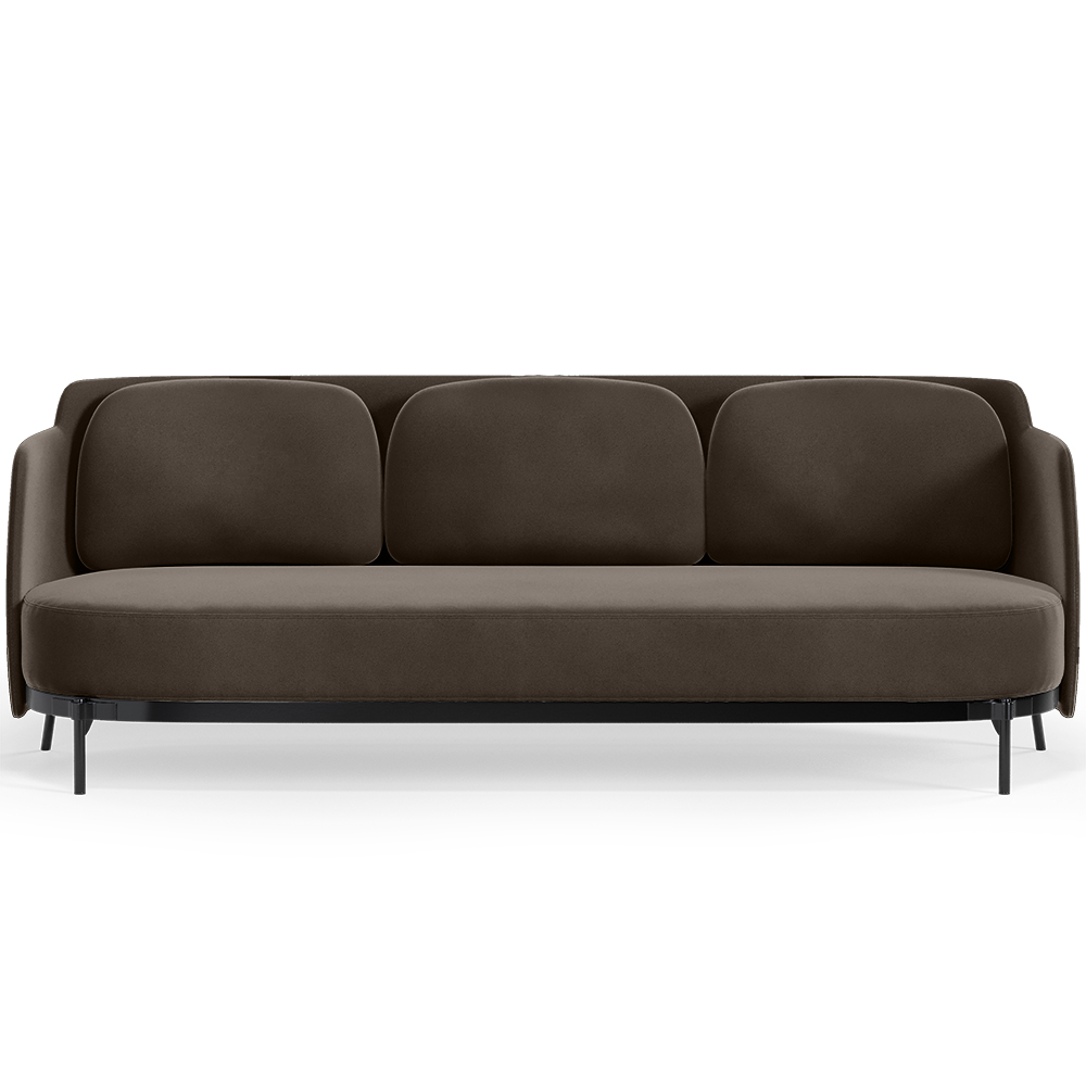  Buy Three-seat Sofa - Velvet Upholstery - Terron Taupe 61026 - in the UK