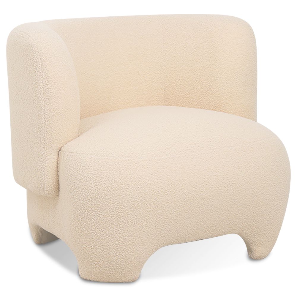  Upholstered Armchair - Bouclé Fabric Lounge Chair - Magnolia image 8