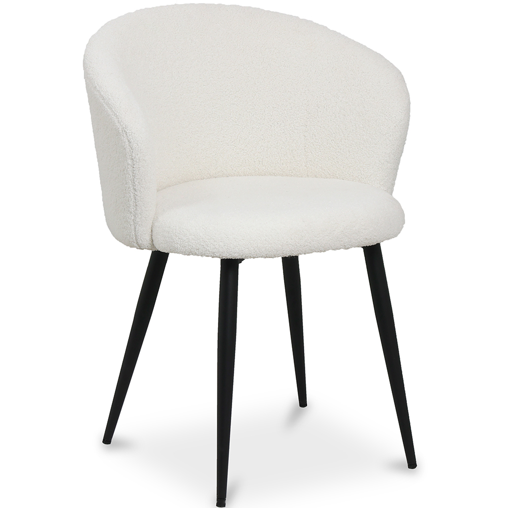  Buy Upholstered Dining Chair in Bouclé - Detra White 61300 - in the UK