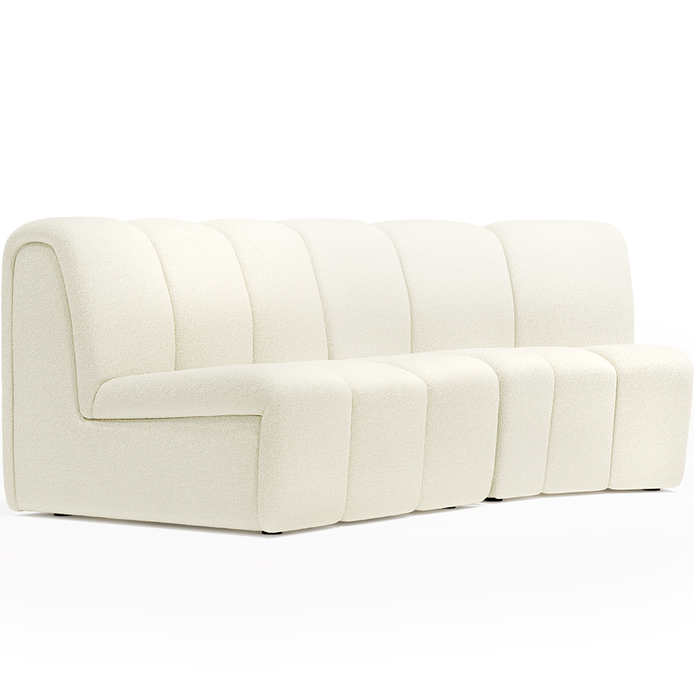  Buy Modular Sofa - Upholstered in Bouclé - 2 Modules - Herridon White 61308 - in the UK