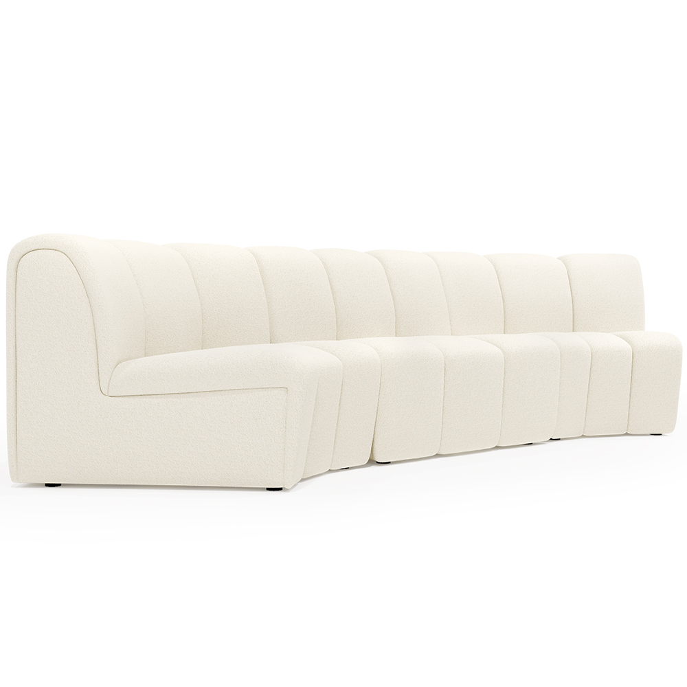  Buy Modular Sofa - Upholstered in Bouclé - 3 Modules - Herridon White 61309 - in the UK