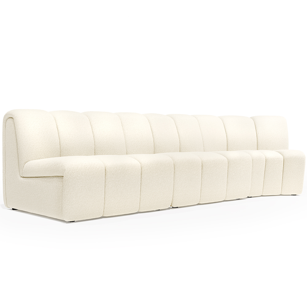  Buy Modular Sofa - Upholstered in Bouclé - 3 Modules - Herridon II White 61310 - in the UK