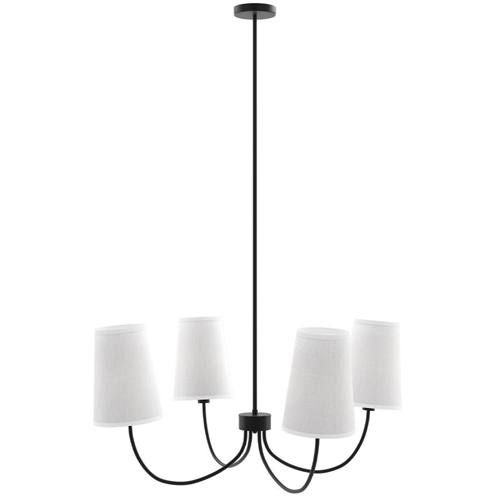 Black Ceiling Chandelier with 4 Shades - Dixiu image 8