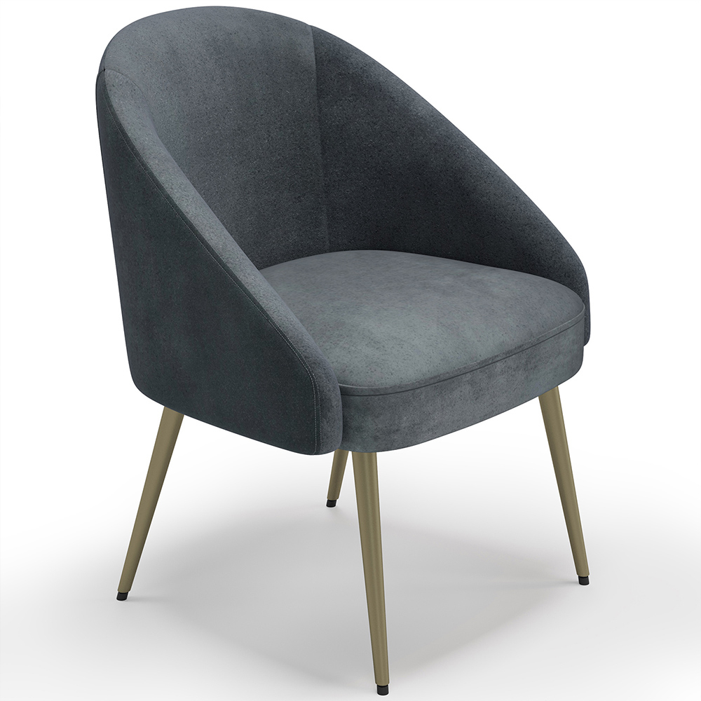 Design Armchair - Upholstered in Velvet - Golden leg - Wasda image 8