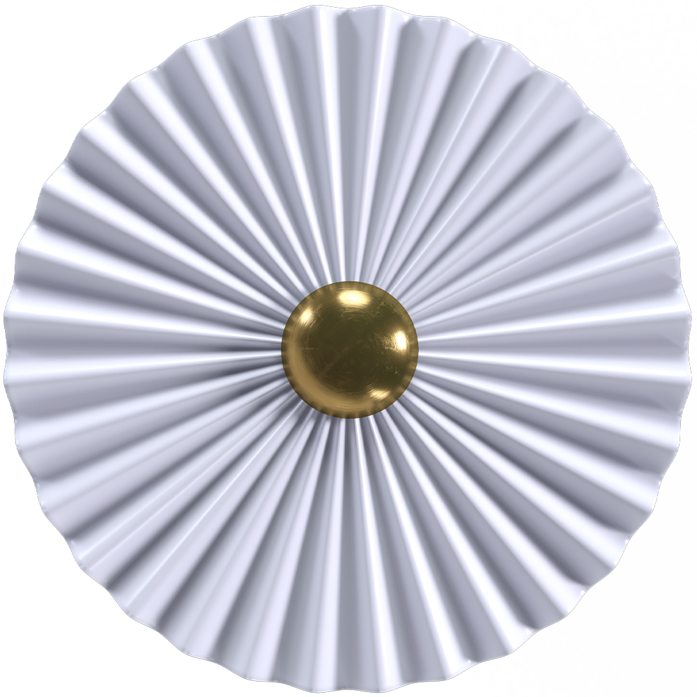 Wall Lamp Applique Flower in White and Gold Metal - 40CM image 8