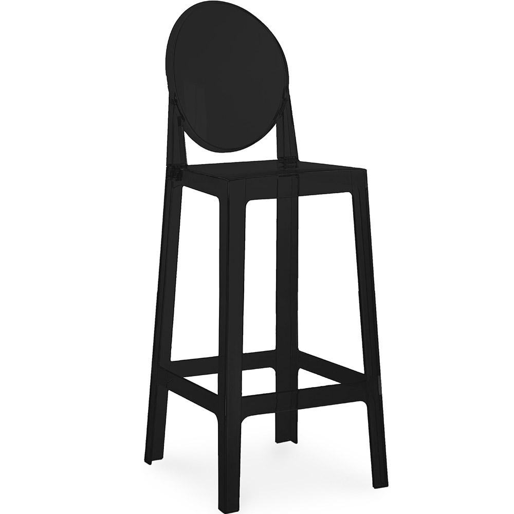  Buy Bar Stool with Backrest - Transparent Design - 75cm - Victoria Queen Black 58924 - in the UK