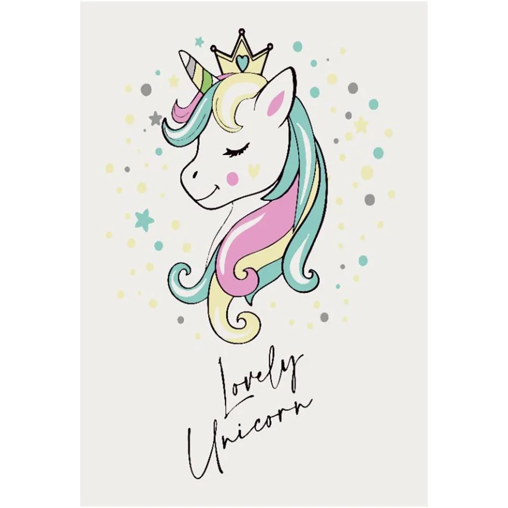 Large Kids Unicorn Design Carpet - Multicolor (290x200 cm) - Style image 8