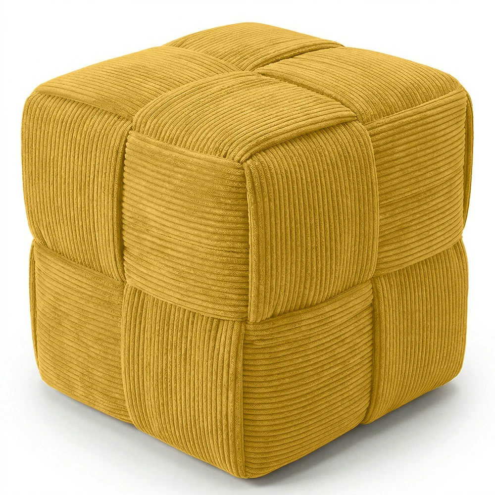 Square Corduroy Upholstered Pouf - Modern Design - Cube image 8