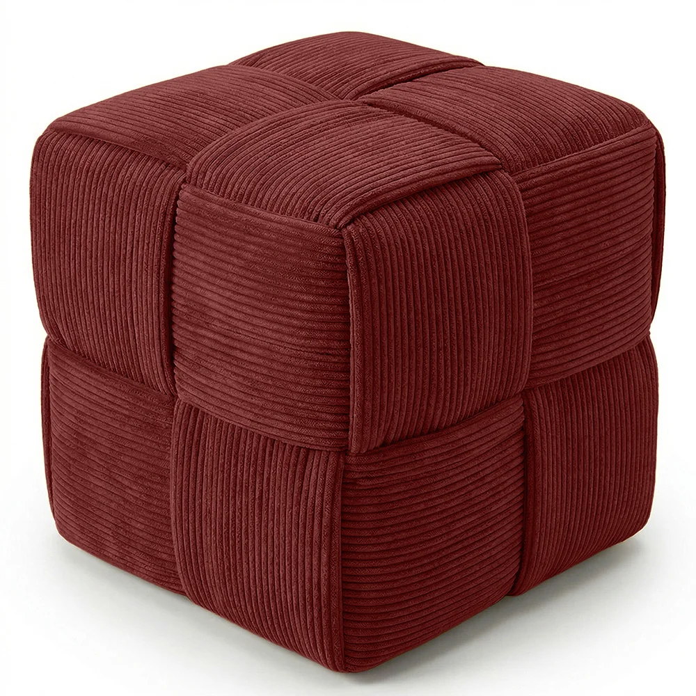 Square Corduroy Upholstered Pouf - Modern Design - Cube image 8