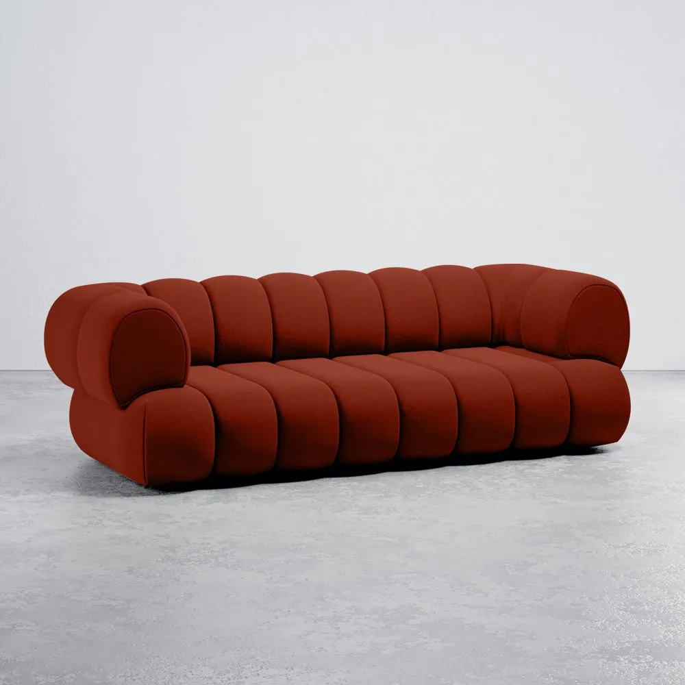 Velvet Upholstered Sofa - Modern Style - 2/3 Seater - Curved Teddy image 8
