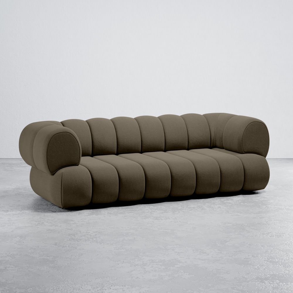 Velvet Upholstered Sofa - Modern Style - 2/3 Seater - Curved Teddy image 8