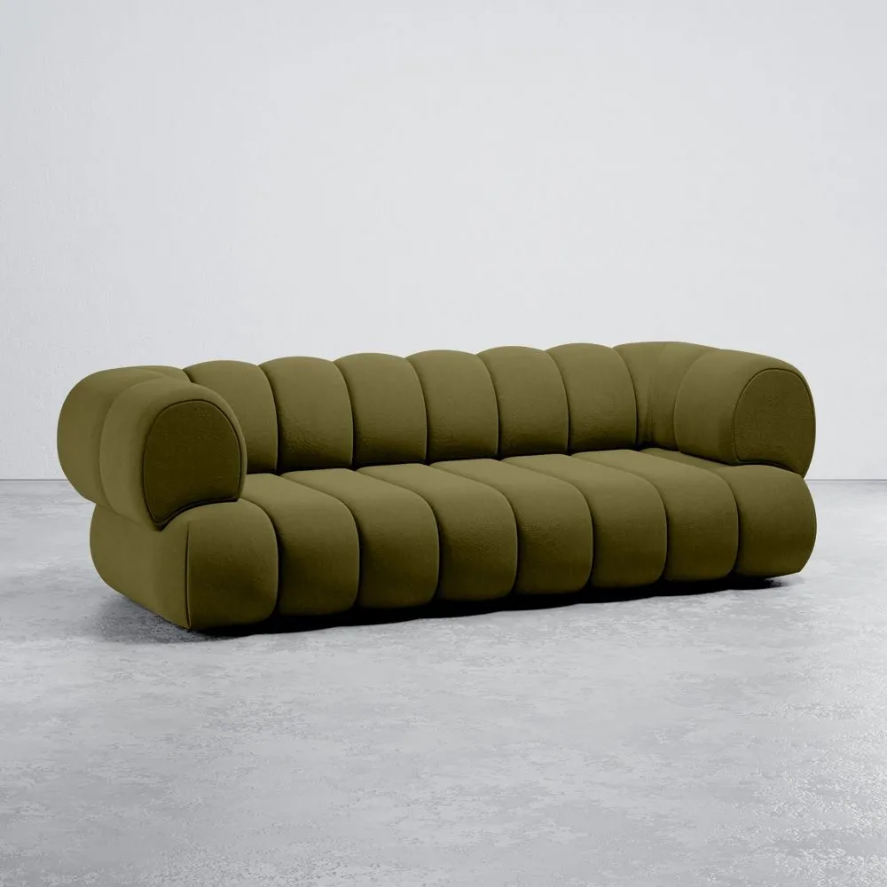 Velvet Upholstered Sofa - Modern Style - 2/3 Seater - Curved Teddy image 8
