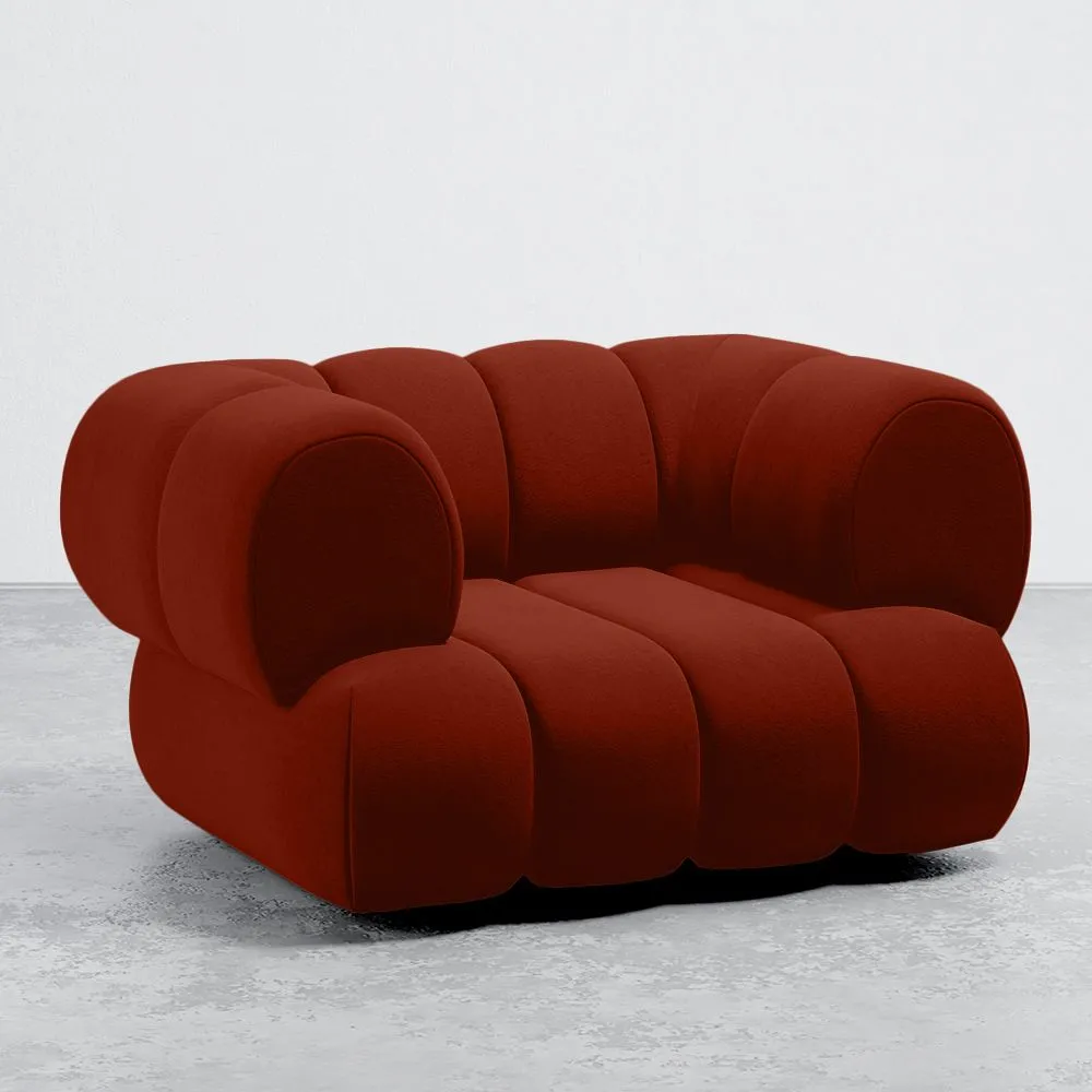 Velvet Upholstered Armchair - Modern Style - Curved Velvet image 8