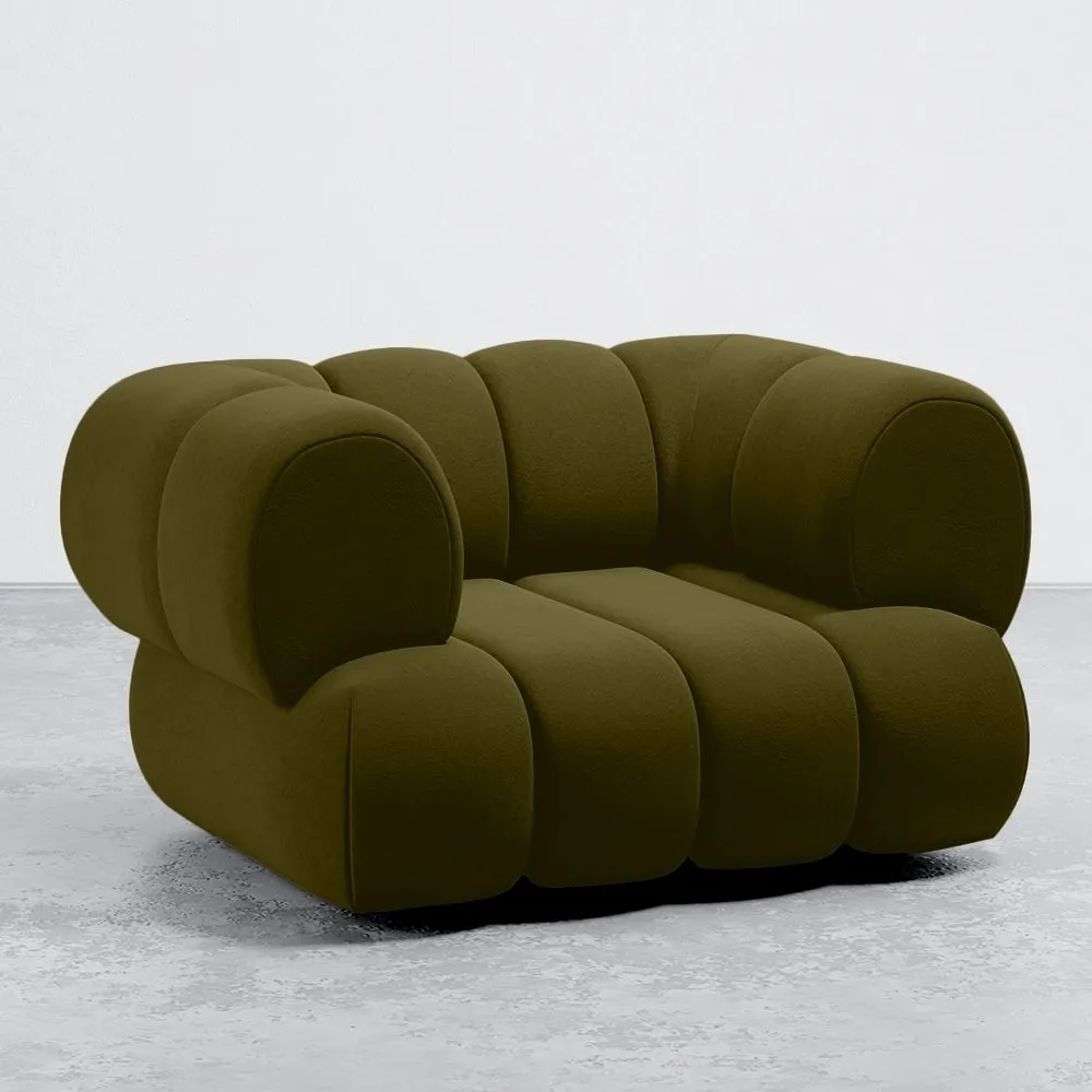 Velvet Upholstered Armchair - Modern Style - Curved Velvet image 8