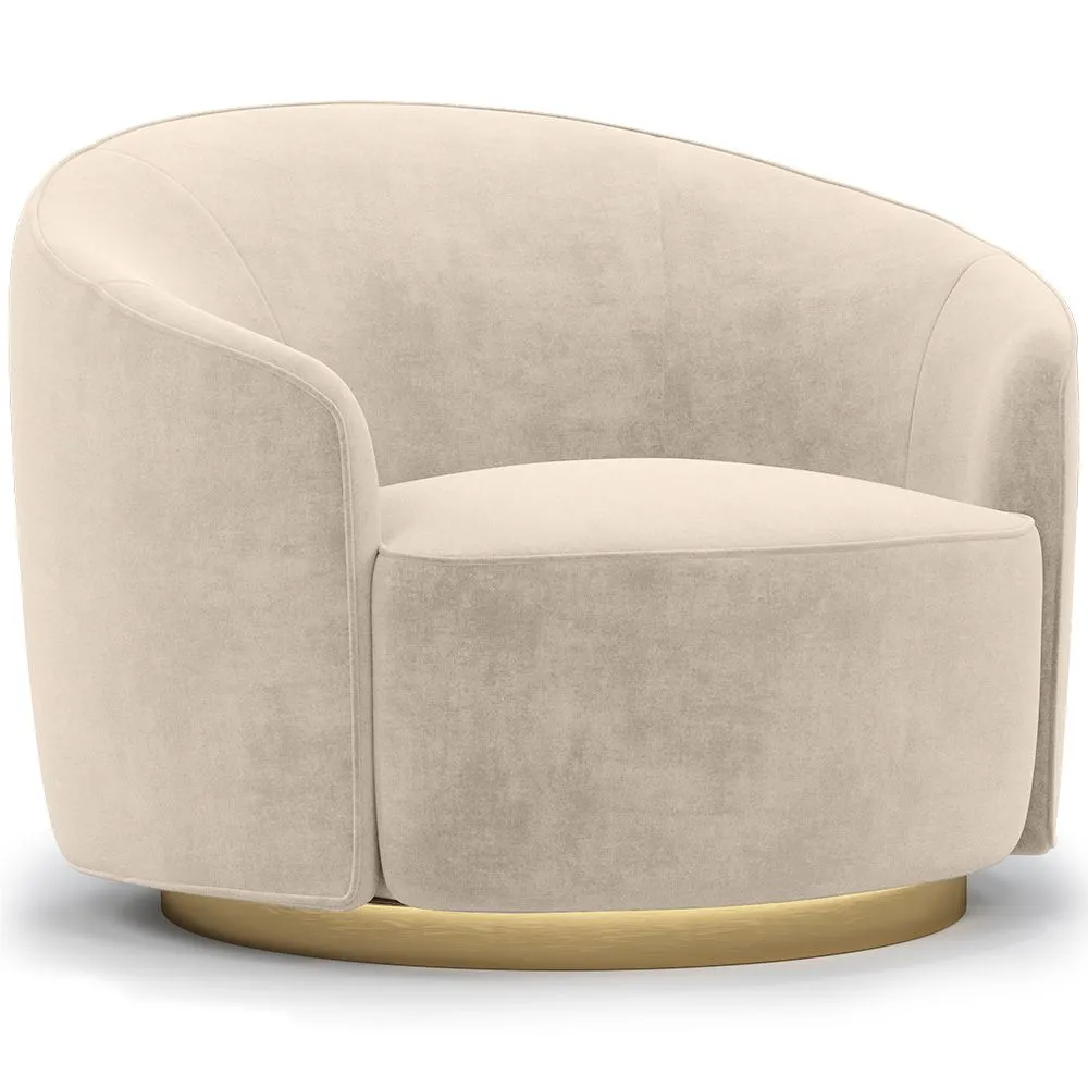 Curved Design Armchair - Upholstered in Velvet - Herina image 8