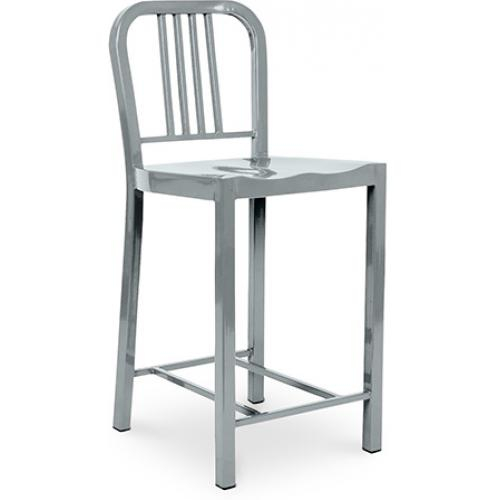  Buy Design Bar Stool with Backrest - 60cm - Jadon Silver 58382 - in the UK