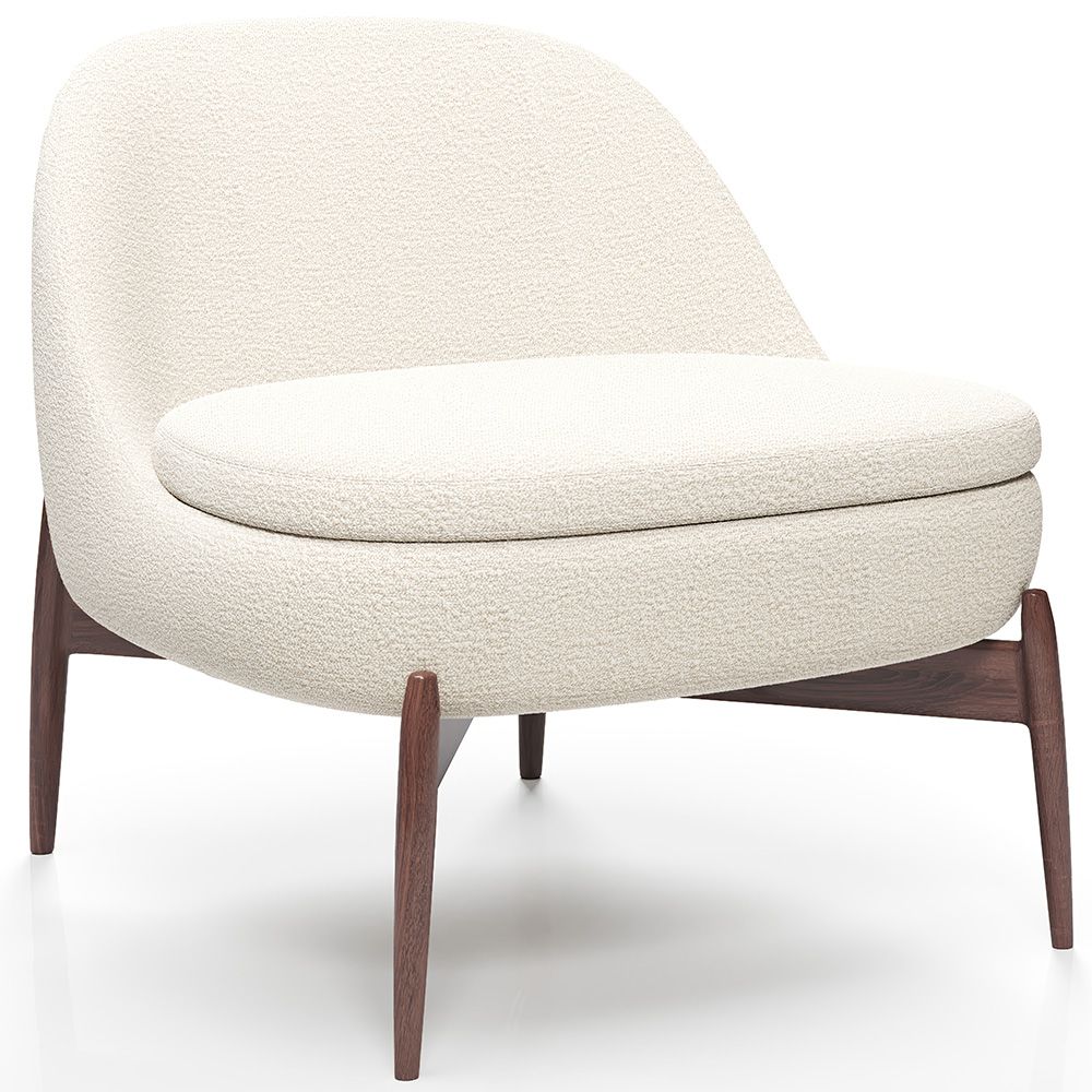 Curved Scandinavian Design Upholstered Armchair - Larseen image 8