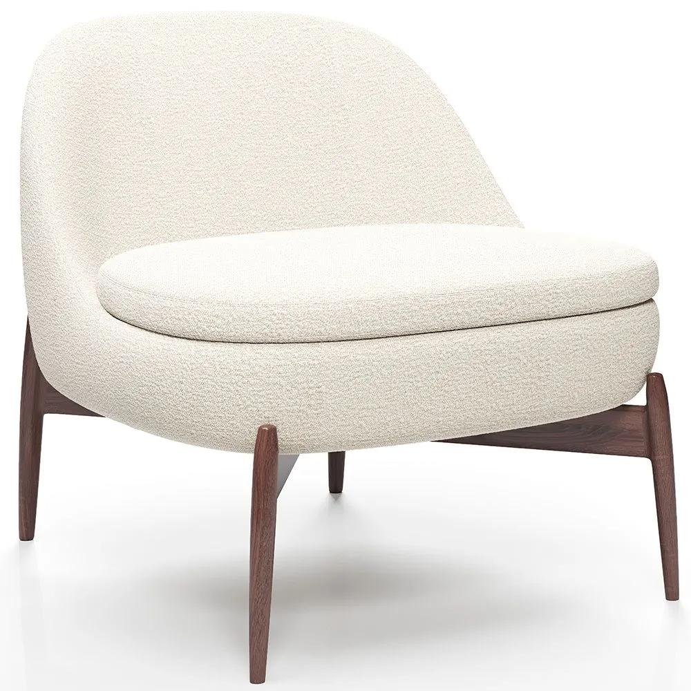 Curved Scandinavian Design Upholstered Armchair - Larseen image 8