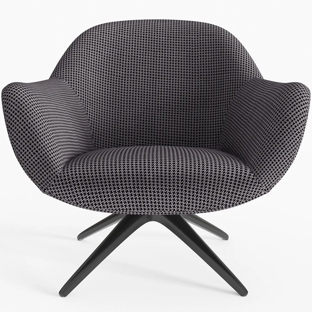 Upholstered Curved Design Contemporary Style Armchair - Mirrel image 8