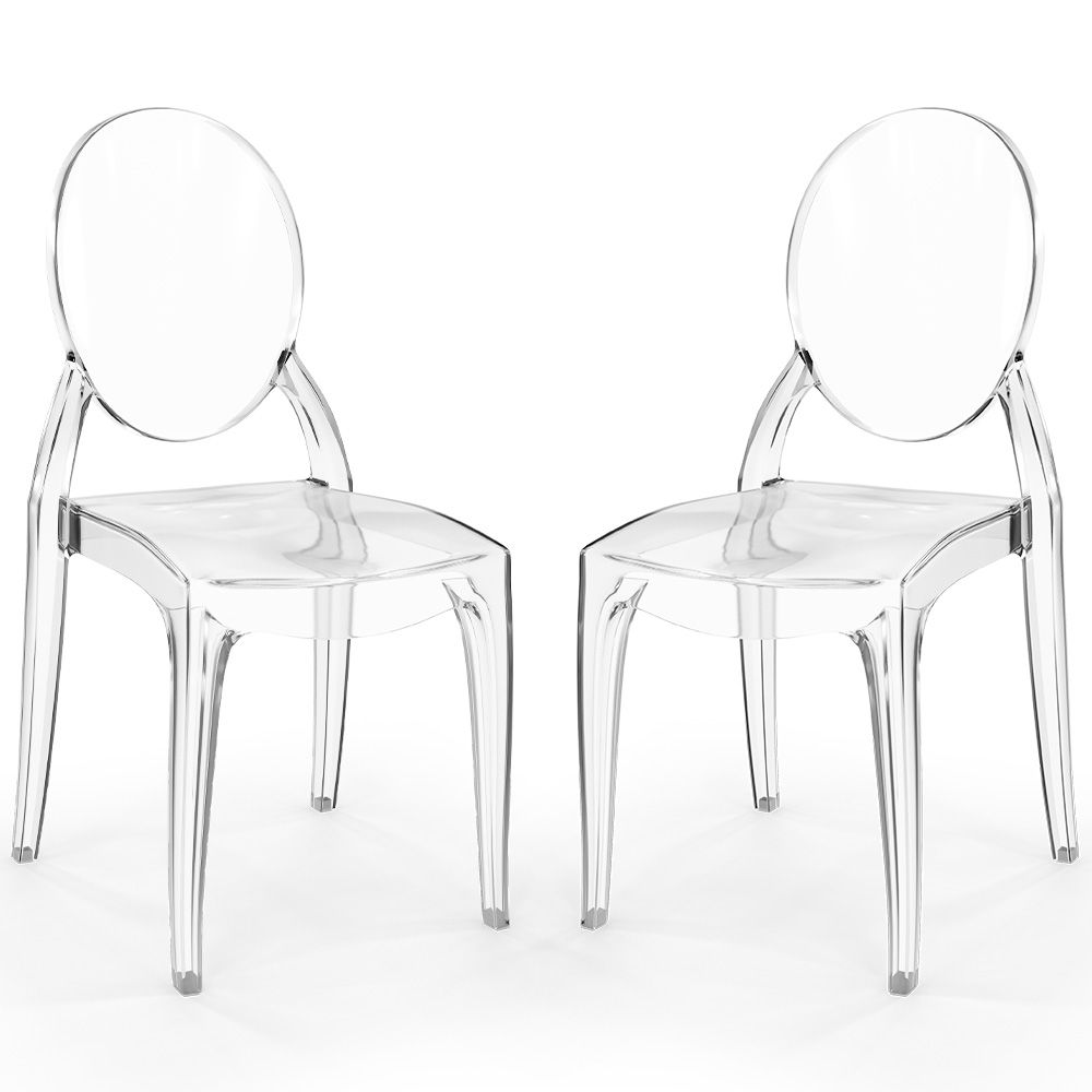 Pack of 2 Dining Chairs Transparent - Estilo Victoria  image 8