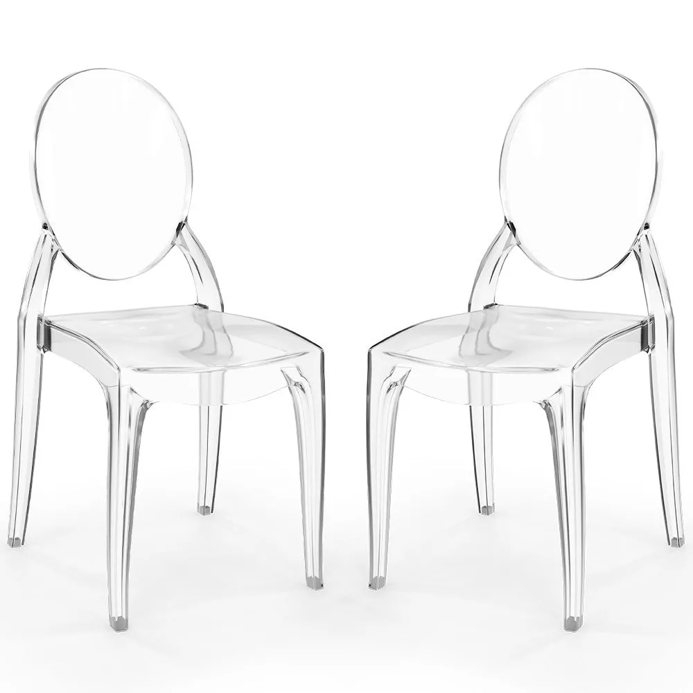 Pack of 2 Dining Chairs Transparent - Estilo Victoria  image 8