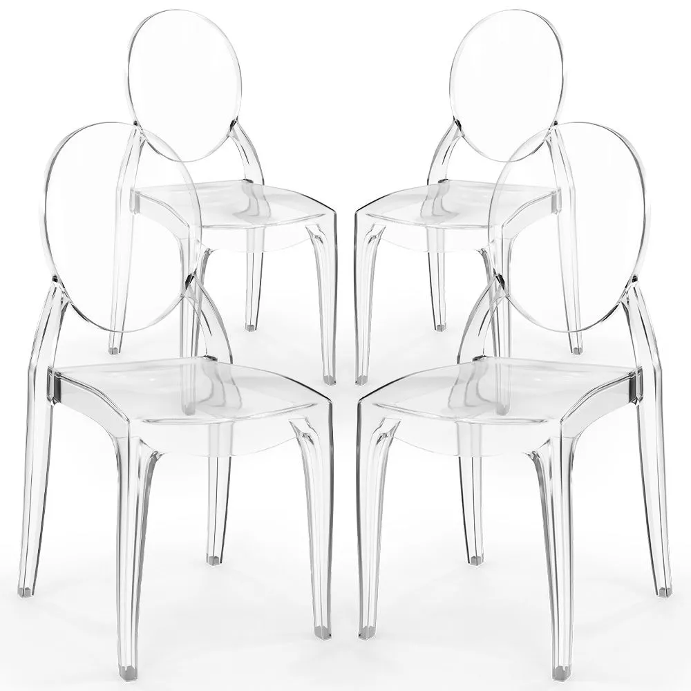 Pack of 4 Dining Chairs Transparent - Estilo Victoria  image 8