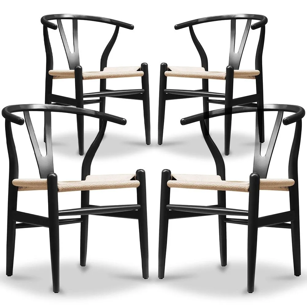 Pack of 4 Dining Chairs Wooden - Scandinavian Style - Wish image 8